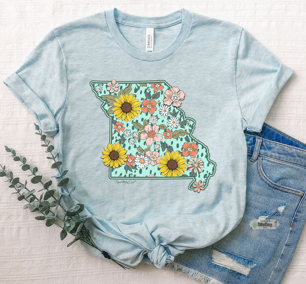 Spring Vibes State Tee (Shape & Abbrev.-All States Available)