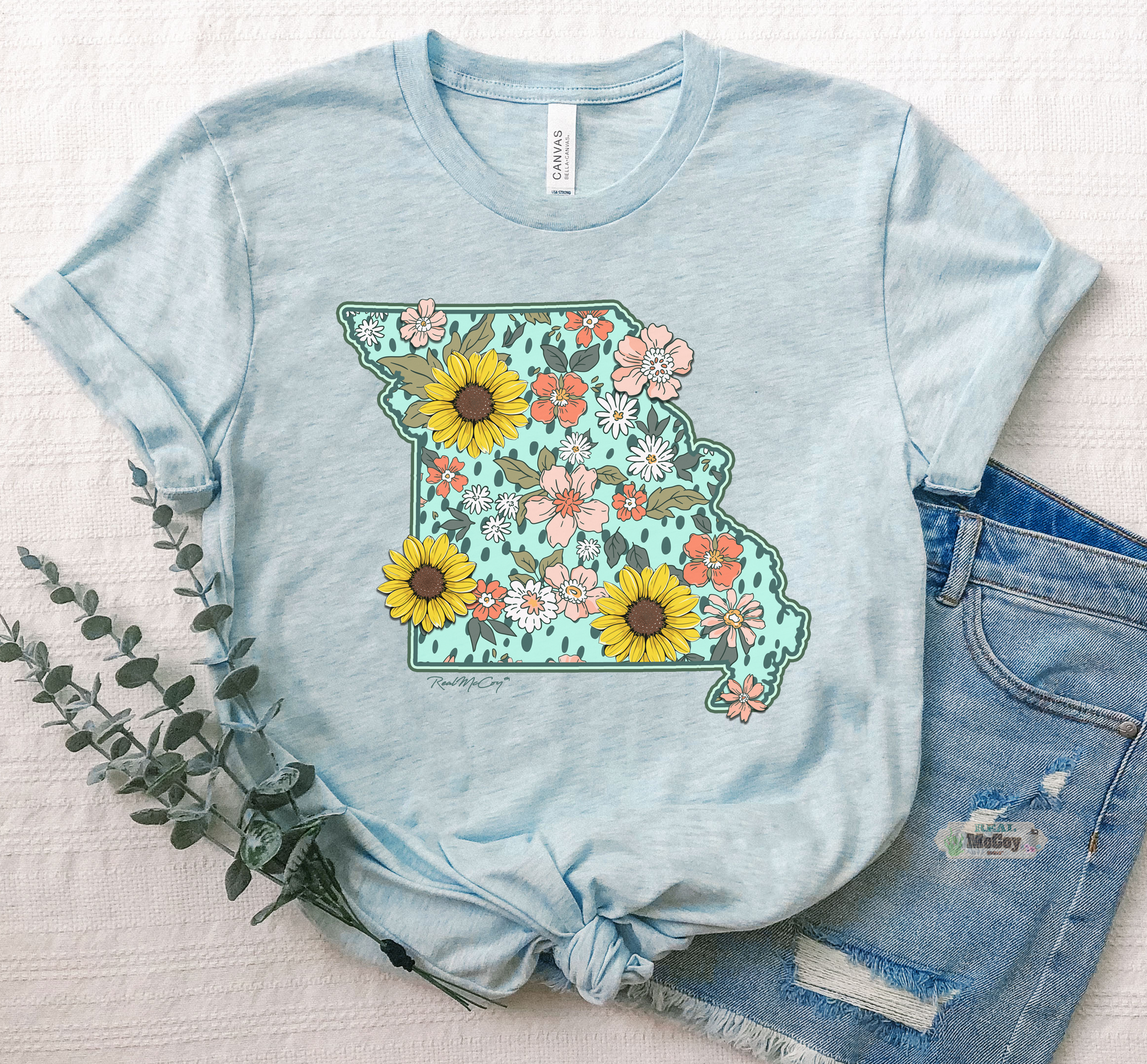 Spring Vibes State Tee (Shape & Abbrev.-All States Available)