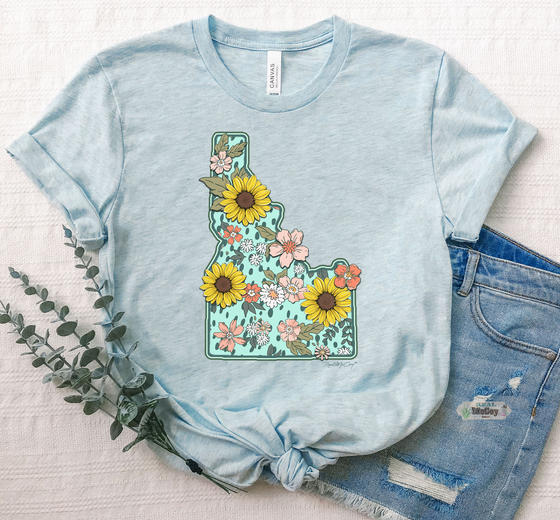 Spring Vibes State Tee (Shape & Abbrev.-All States Available)
