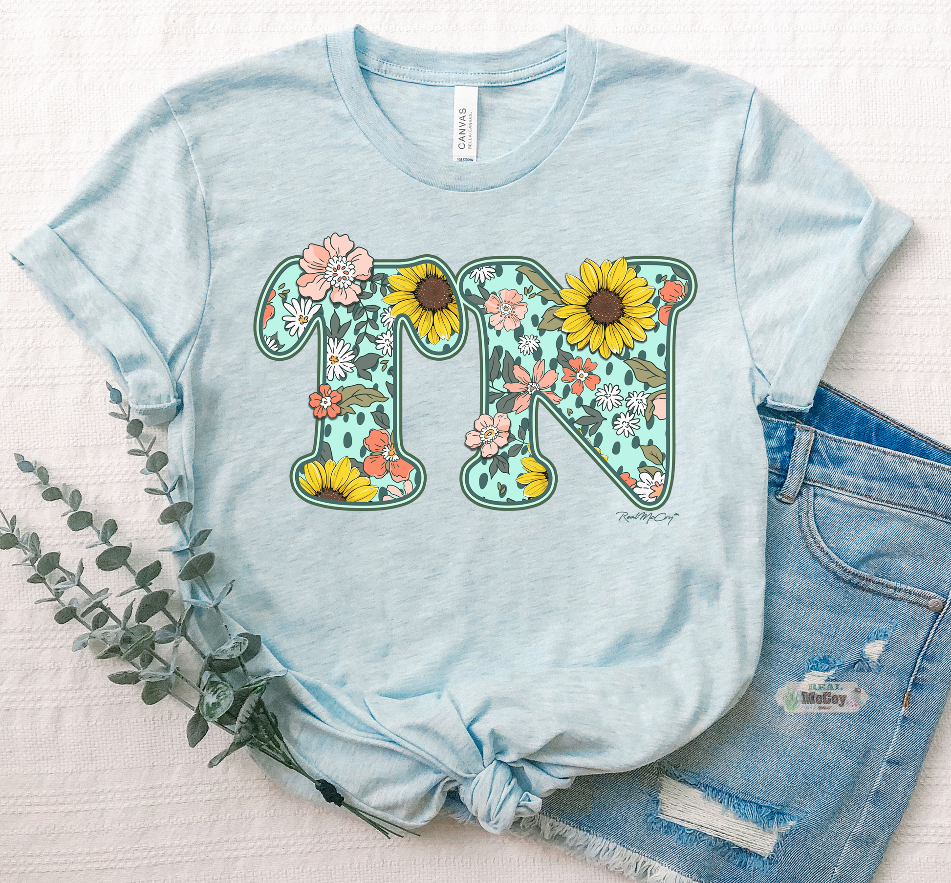 Spring Vibes State Tee (Shape & Abbrev.-All States Available)