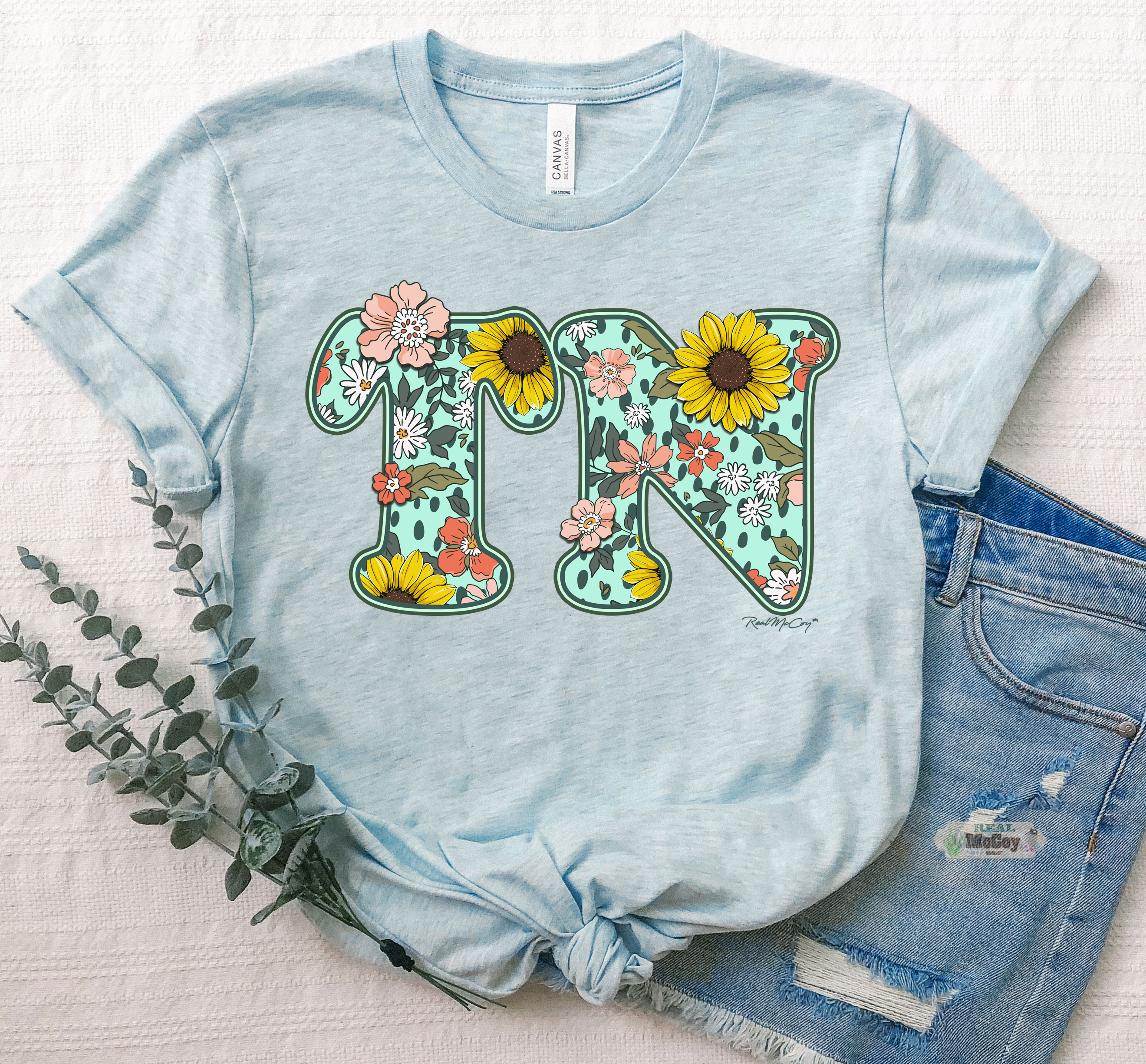 Spring Vibes State Tee (Shape & Abbrev.-All States Available)