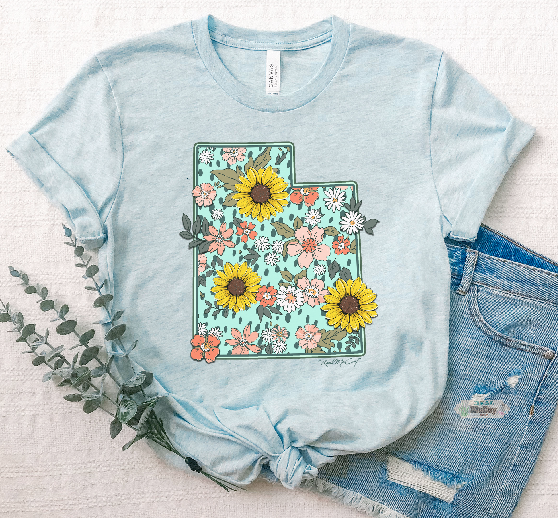 Spring Vibes State Tee (Shape & Abbrev.-All States Available)