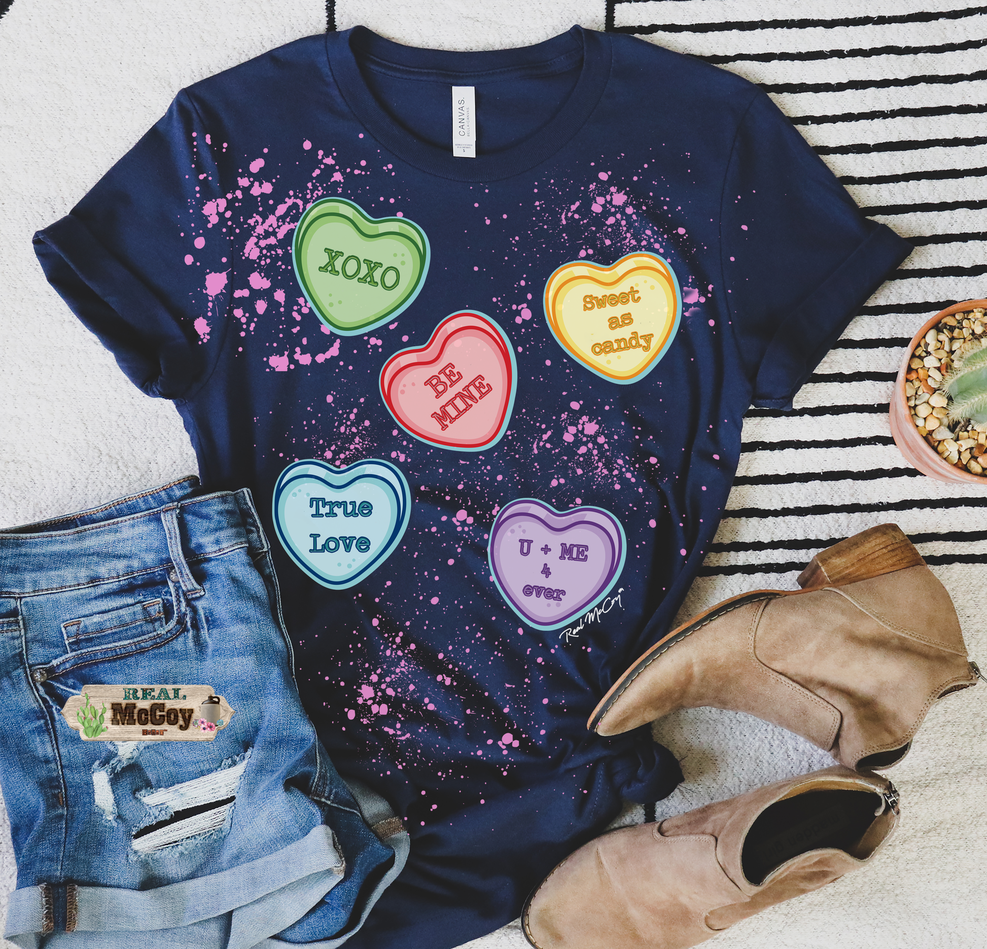 Candy Hearts Tee (Sweet & A Snarky Option)