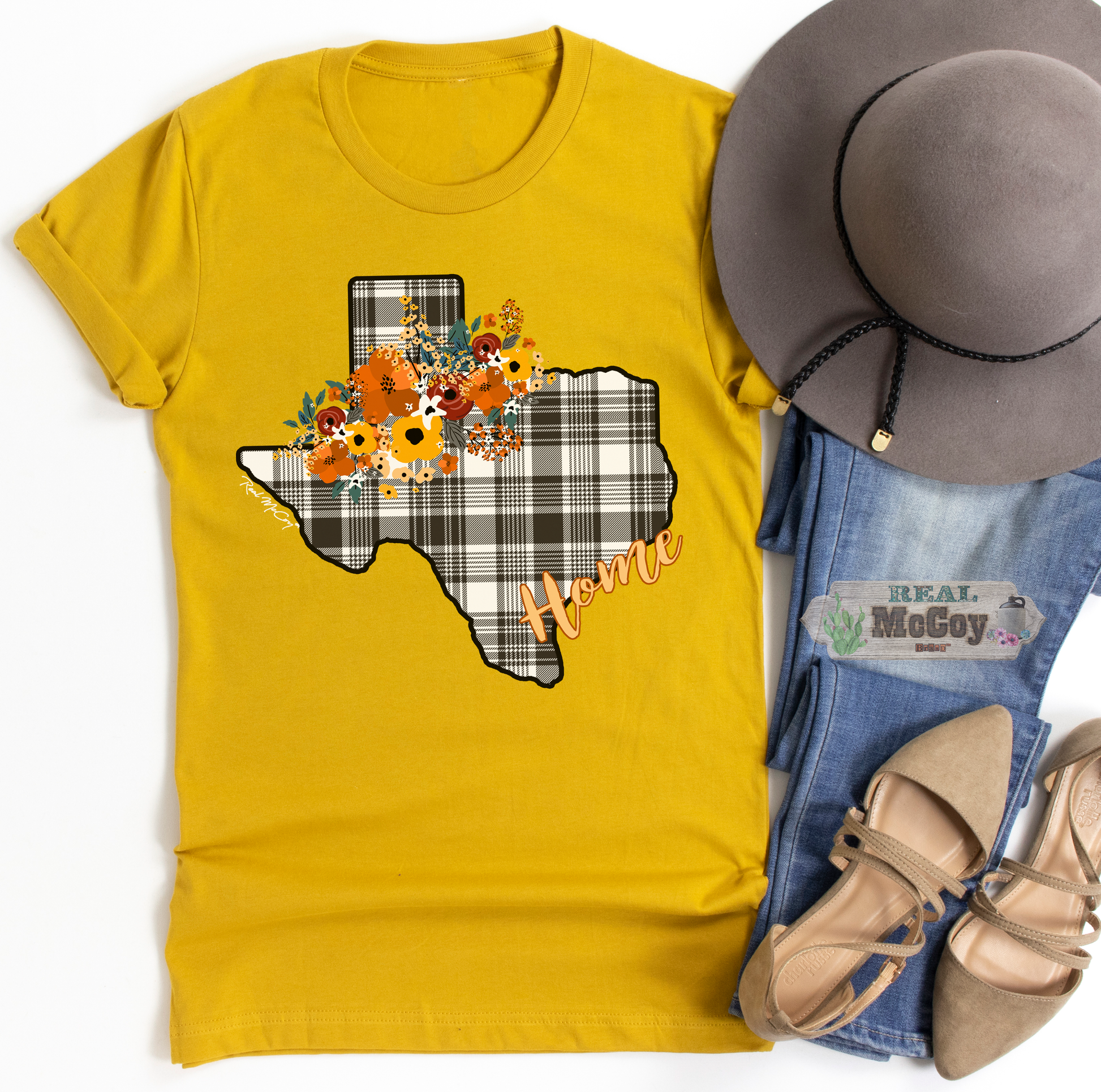 Fall Plaid State Tee