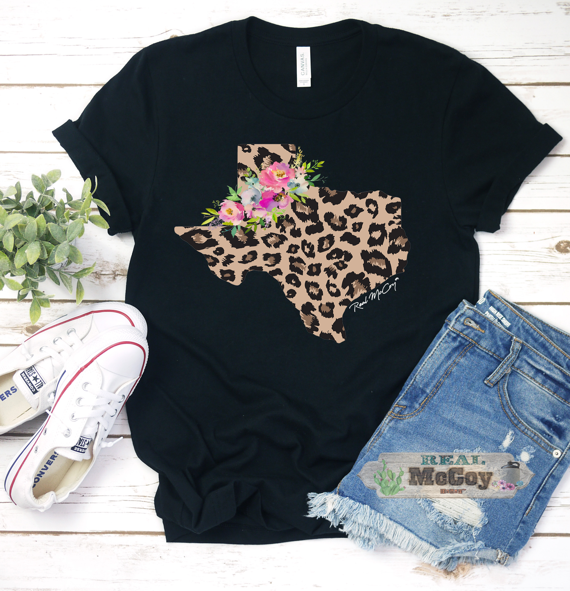 Leopard & Floral State Tee