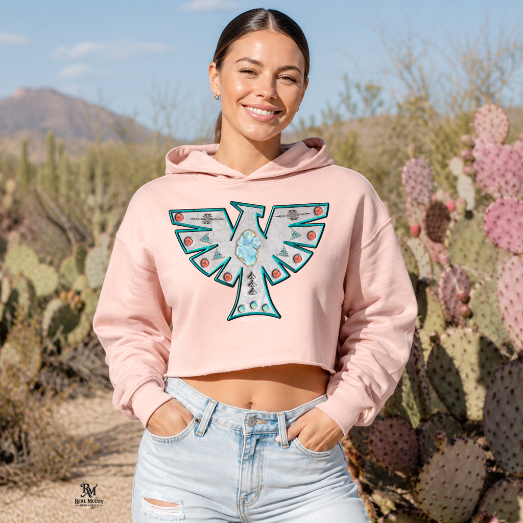 Turquoise Phoenix Tees & Crop Hoodie