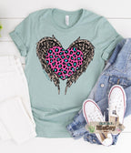 Wild @ Heart- Hot Pink Leopard Tee