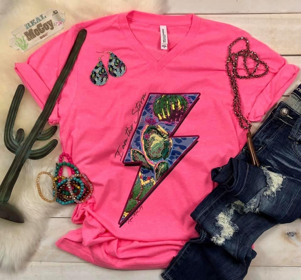 Storm- Cactus Lightning Bolt Tee