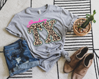 Leopard & Neon State Abbreviation Tee