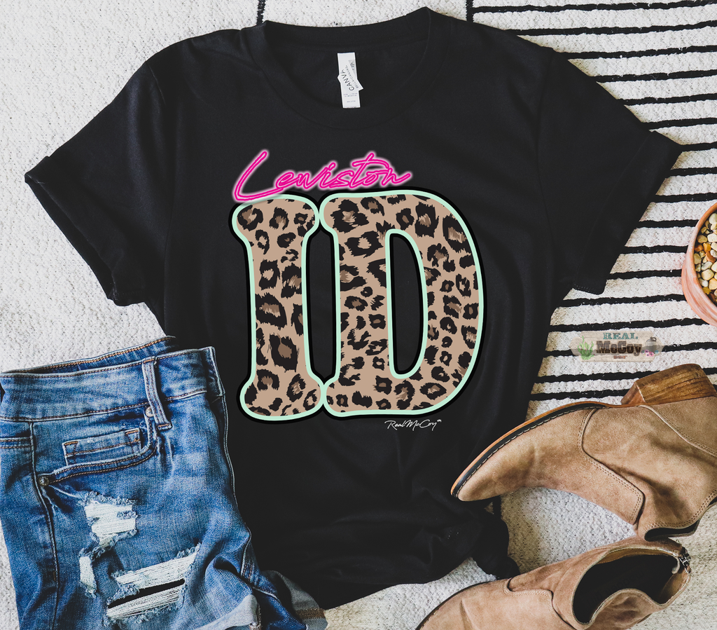 Leopard & Neon State Abbreviation Tee