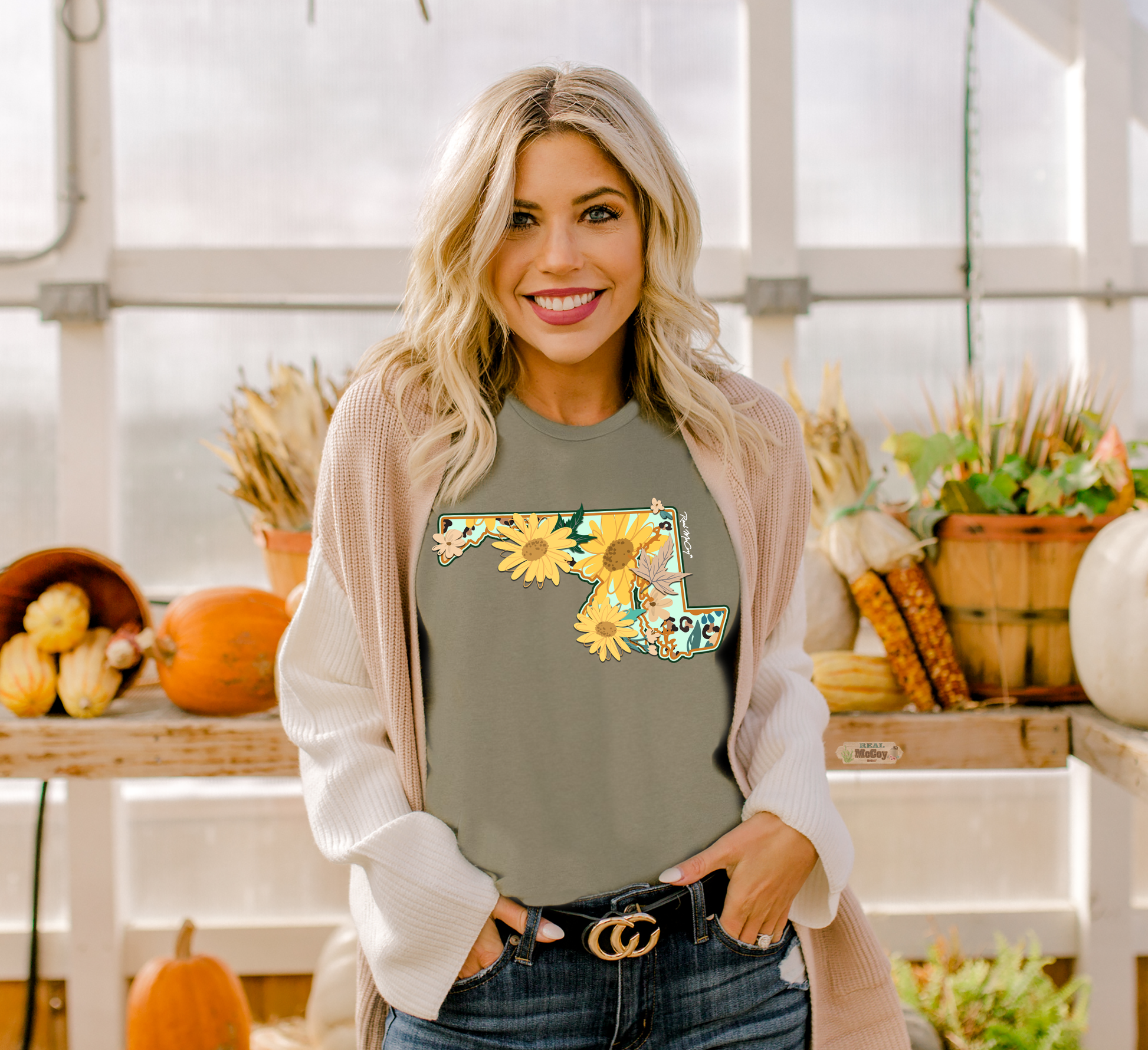 Fall Feels State Shape & Abbrev. Shirt (All states available-Shirt options)