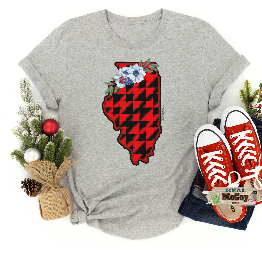 Winter Plaid State Tee