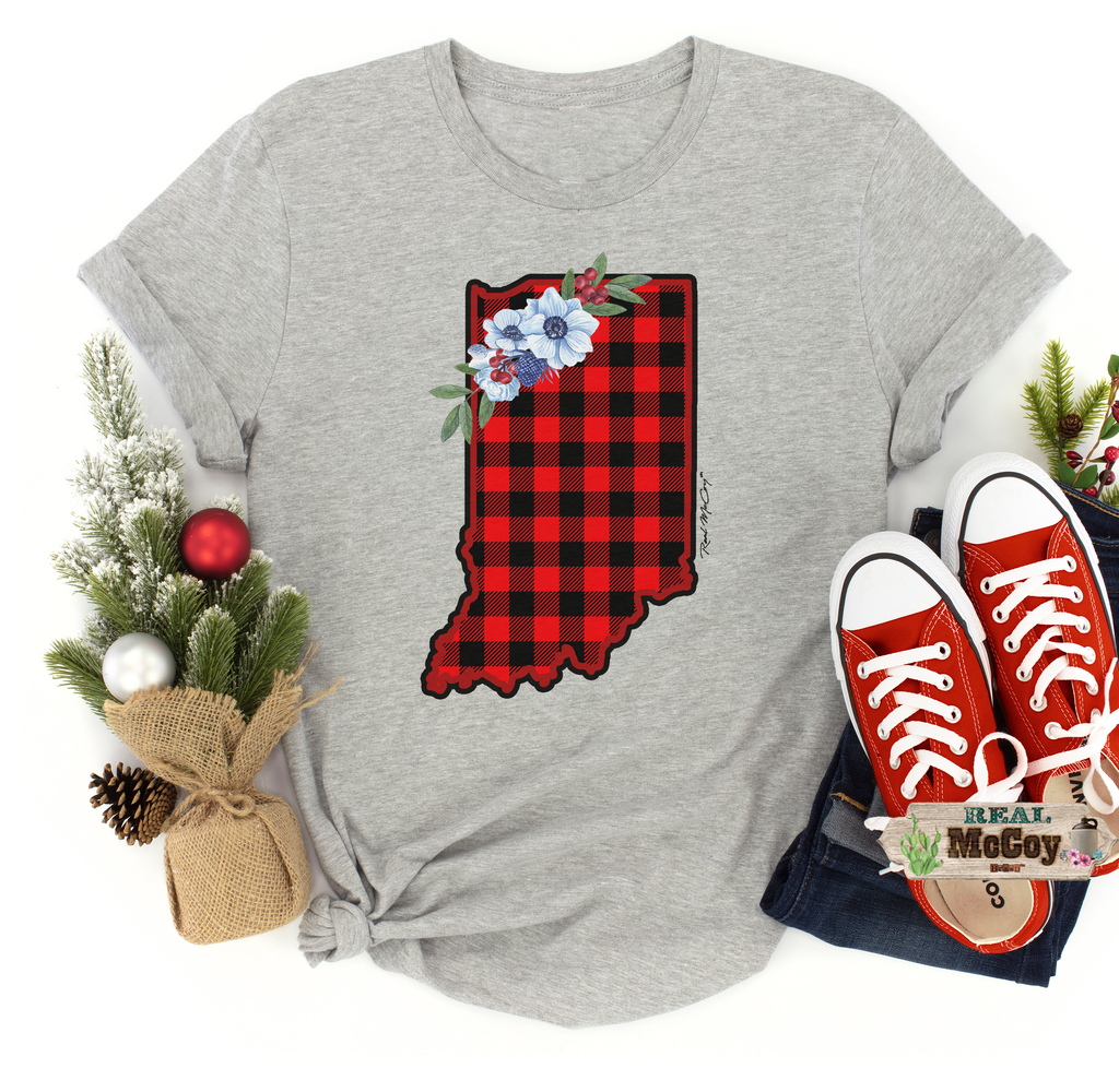 Winter Plaid State Tee