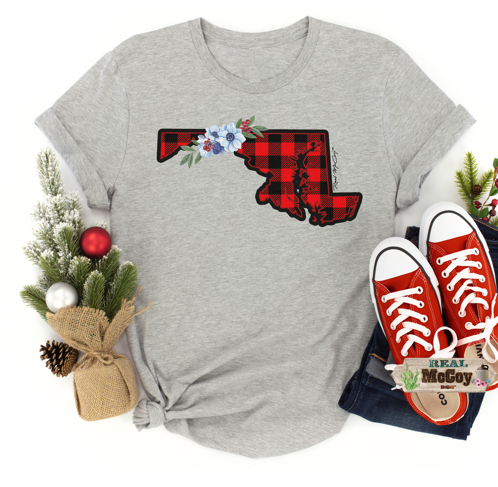 Winter Plaid State Tee