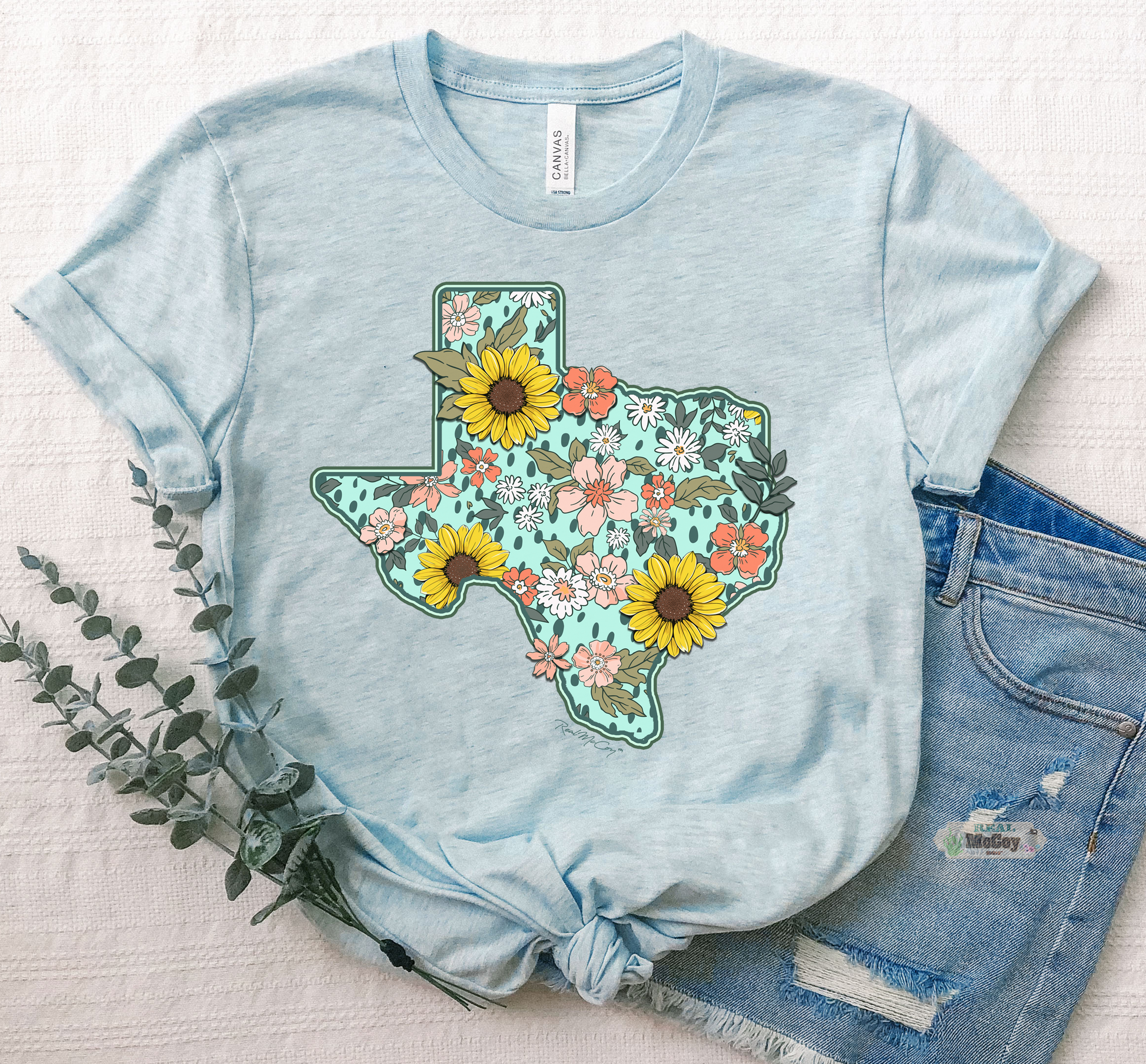 Spring Vibes State Tee (Shape & Abbrev.-All States Available)