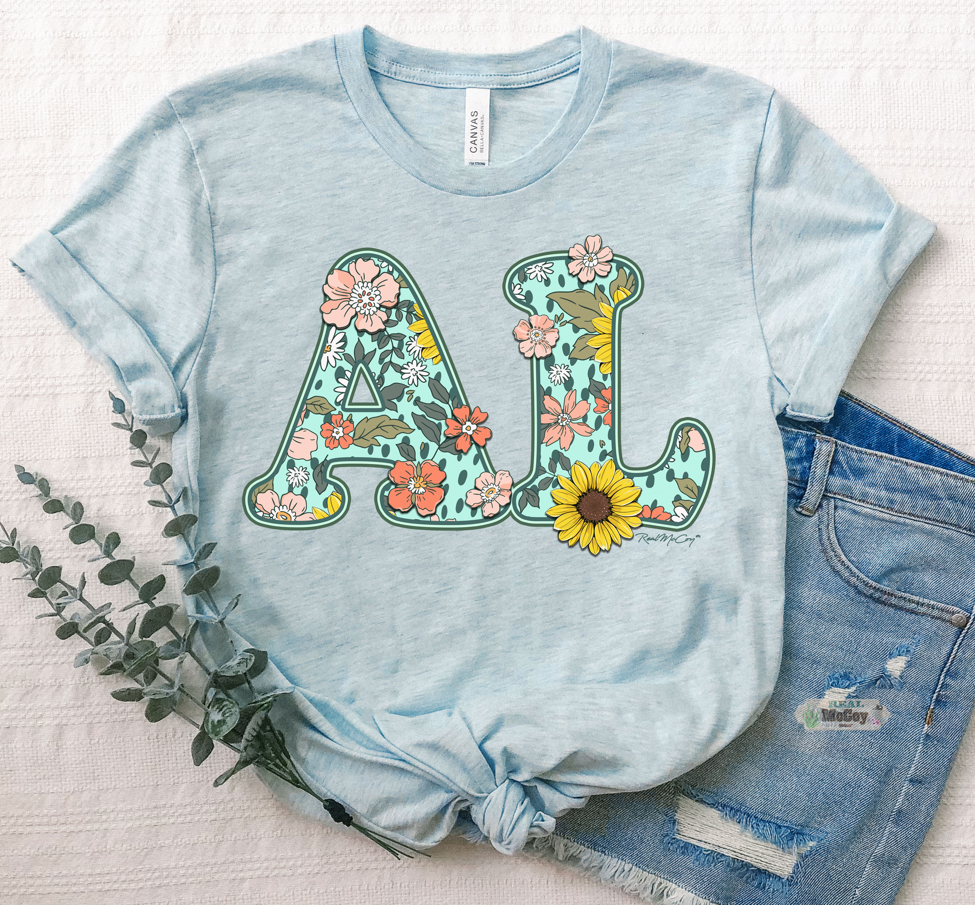 Spring Vibes State Tee (Shape & Abbrev.-All States Available)