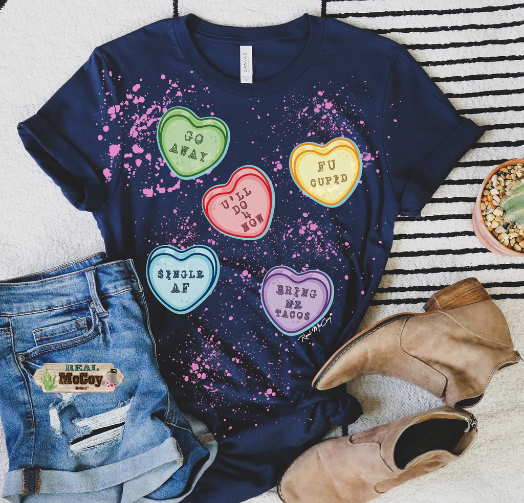 Candy Hearts Tee (Sweet & A Snarky Option)