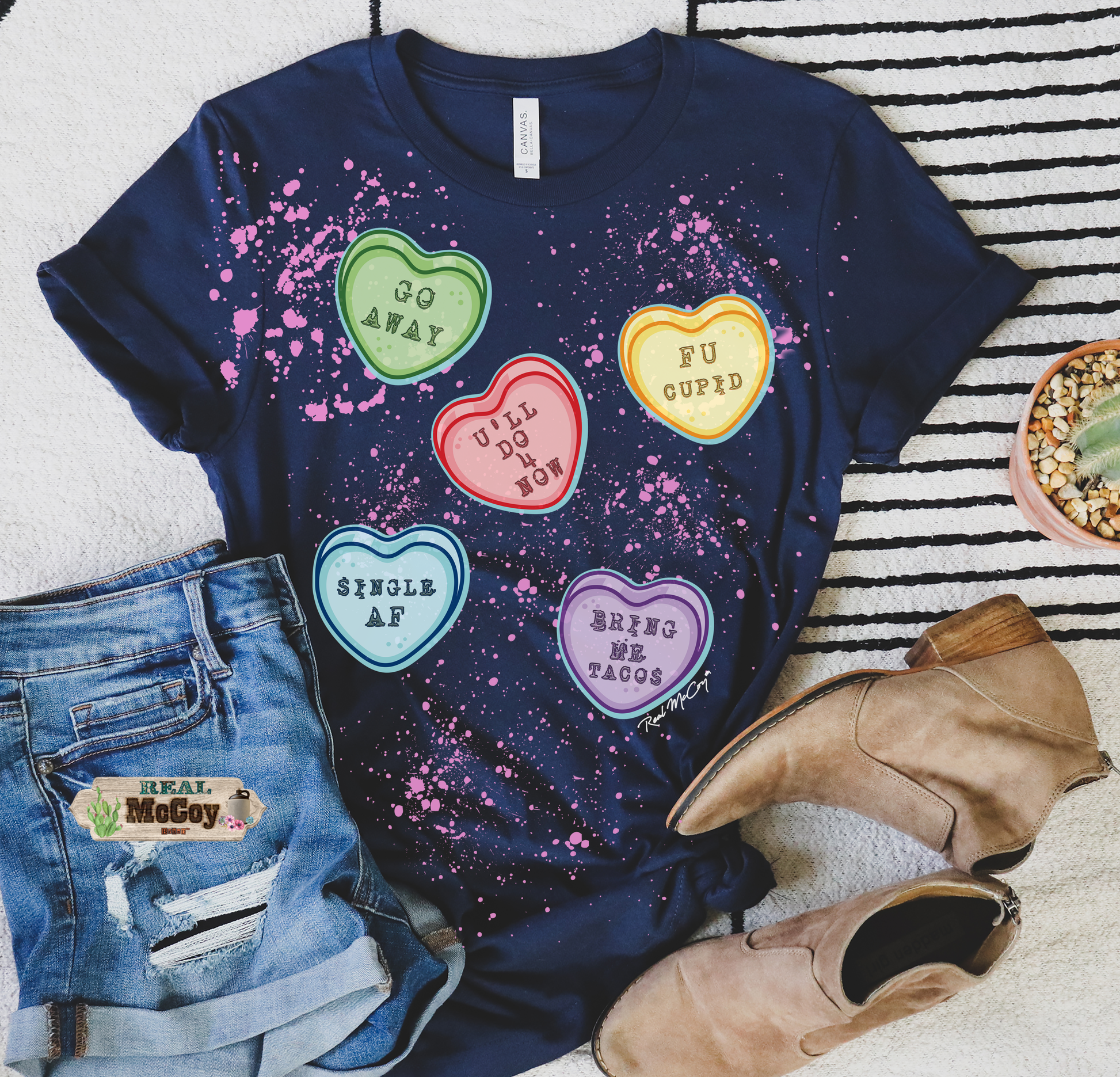 Candy Hearts Tee (Sweet & A Snarky Option)