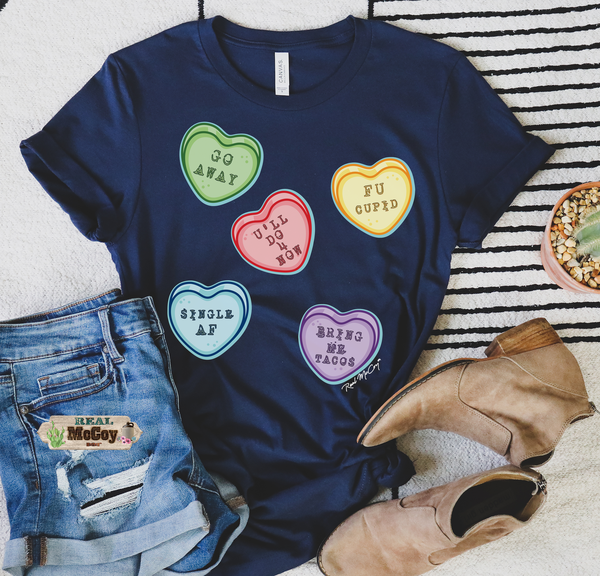 Candy Hearts Tee (Sweet & A Snarky Option)